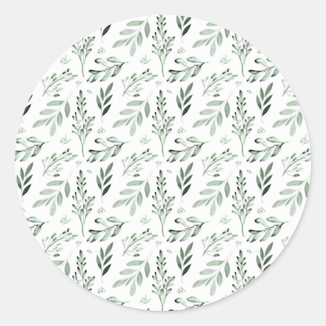 Sticker Rond Feuilles vertes  (Devant)