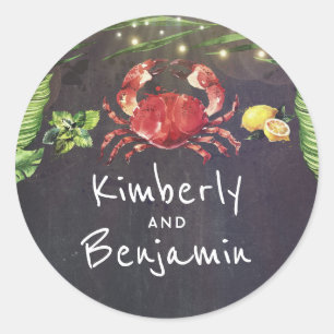 Sticker Rond Feux à cordes de palme tropicale de la plage de cr