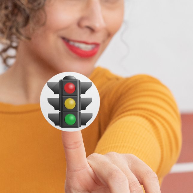 Sticker Rond Feux de circulation Rouge Jaune Vert Signal (Créateur téléchargé)