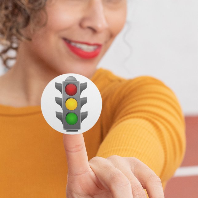 Sticker Rond Feux de circulation Rouge Jaune Vert Signal (Créateur téléchargé)