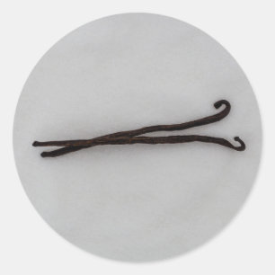 Sticker Rond Fève de vanille avec sucre