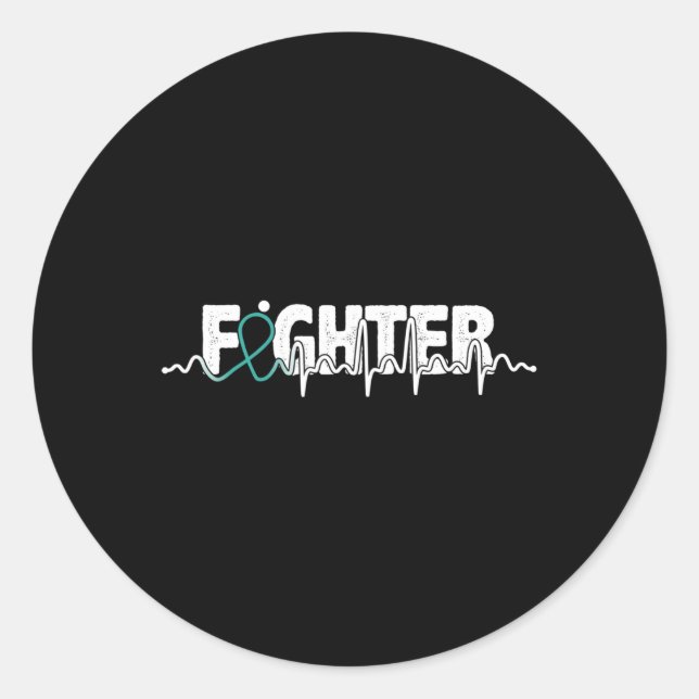 Sticker Rond Fghter - Élément de sensibilisation aux maladies d (Devant)