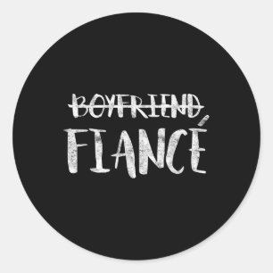 Sticker Rond Fiançailles Petit ami Fiance Marié Homme Mariage
