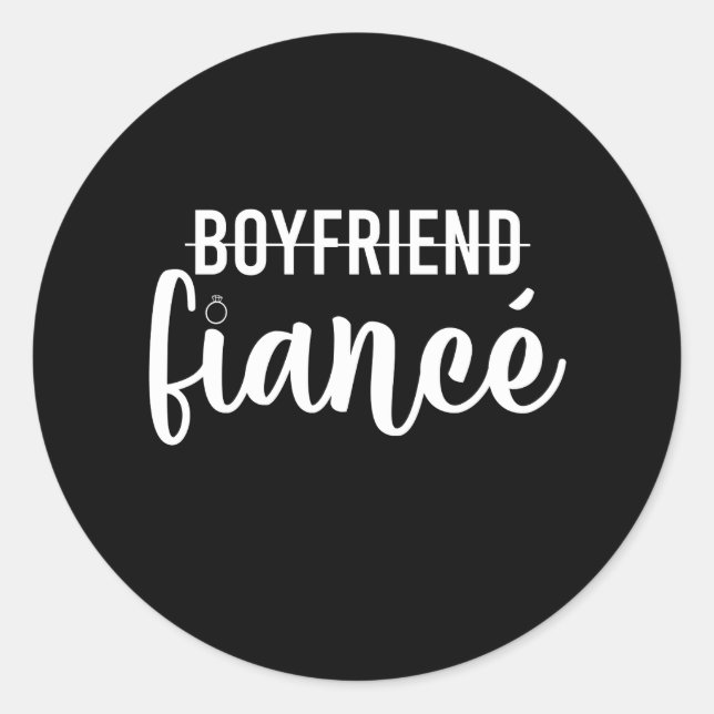 Sticker Rond Fiançailles Petit ami Fiance Marié Homme Mariage (Devant)