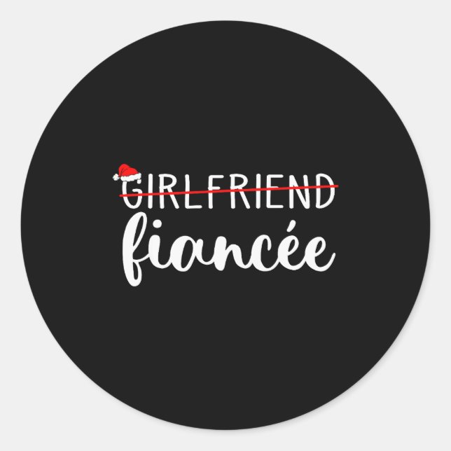 Sticker Rond Fiancee Fiance Engaged Couples Matching Christmas  (Devant)