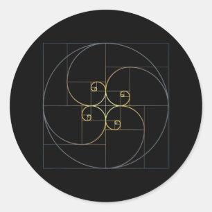 Sticker Rond Fibonacci Spiral Golden Ratio Géométrie
