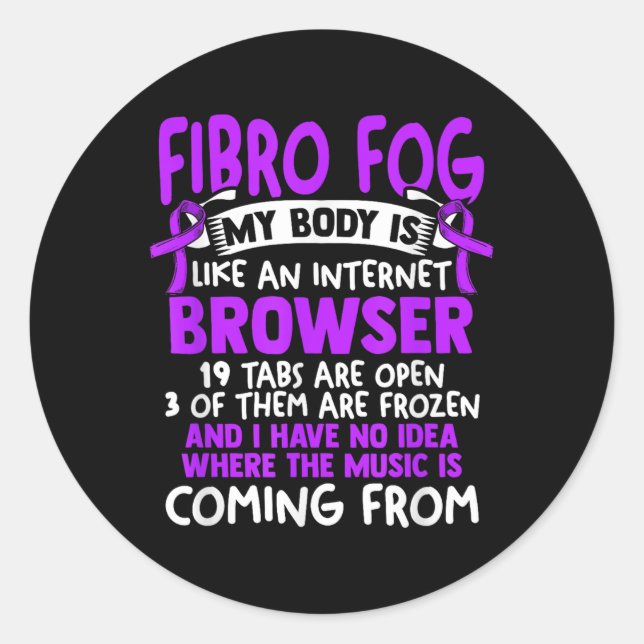Sticker Rond Fibro Fog - Fibro Survivor Funny Fibromyalgia Awar (Devant)