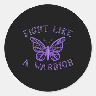 Sticker Rond Fibro papillon Migraine Lupus