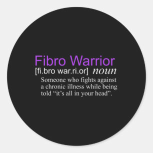 Sticker Rond Fibro Warrior Fibromyalgie Sensibilisation