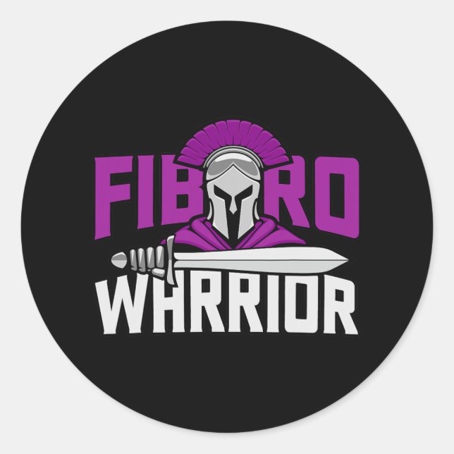 Sticker Rond Fibro Warrior. Sensibilisation à la fibromyalgie v (Devant)
