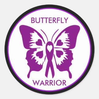 Sticker rond Fibrofairy Butterfly Warrior