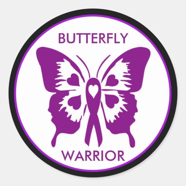 Sticker rond Fibrofairy Butterfly Warrior (Devant)