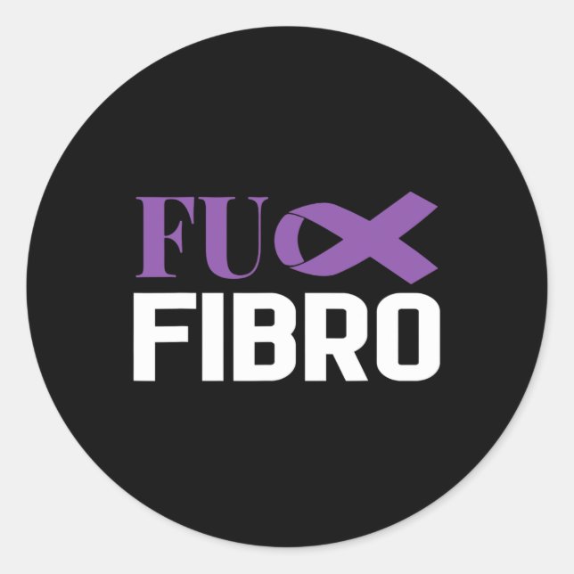 Sticker Rond Fibromyalgie Fibro Awareness Fighter 1 (Devant)