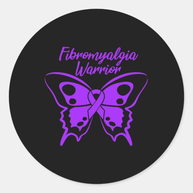 Sticker Rond Fibromyalgie Guerrier Fibro Sensibilisation Beurre (Devant)