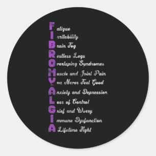 Sticker Rond Fibromyalgie Signification Fibro Fibro Fibro Fibro