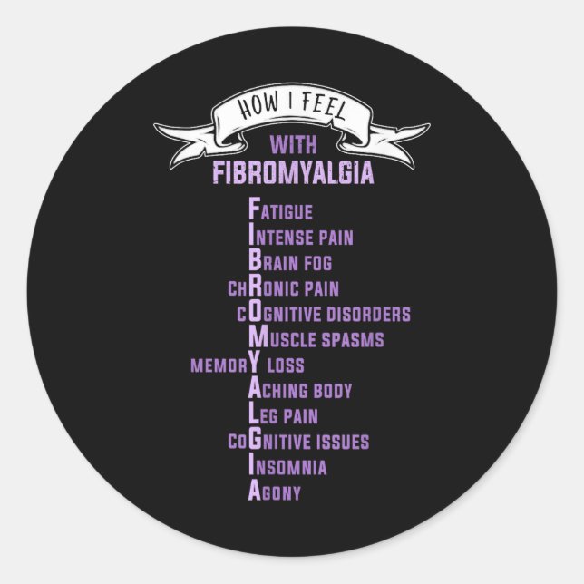 Sticker Rond Fibromyalgie Spoonie &amp; Fibro Sensibilisation C (Devant)
