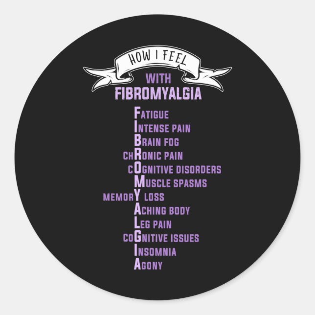 Sticker Rond Fibromyalgie Spoonie Et Fibro Sensibilisation C'Es (Devant)