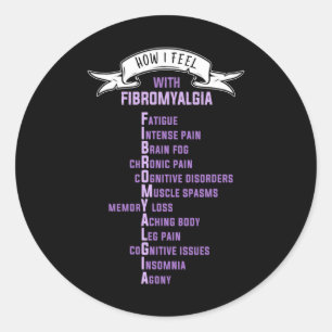 Sticker Rond Fibromyalgie Spoonie Et Fibro Sensibilisation C'Es