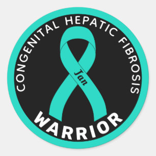 Sticker Rond Fibrose hépatique congénitale Ruban noir