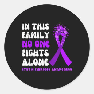 Sticker Rond Fibrose kystique Sensibilisation Ruban Violet Fami