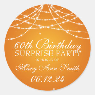Sticker Rond Ficelle de fête d'anniversaire de surprise des