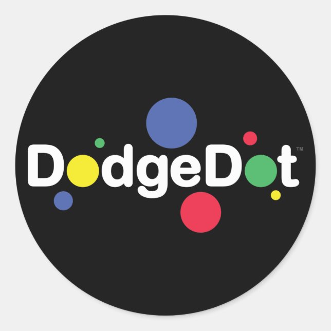 Sticker Rond Fiche d'autocollants du logo DodgeDot (Devant)