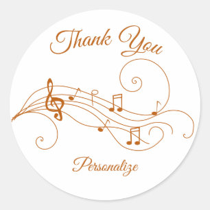 Sticker Rond Fiche musicale Merci de musique Personnaliser