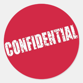 Sticker Rond Fichier confidentiel rouge