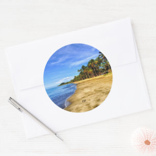 Sticker Rond Fidji photo pittoresque