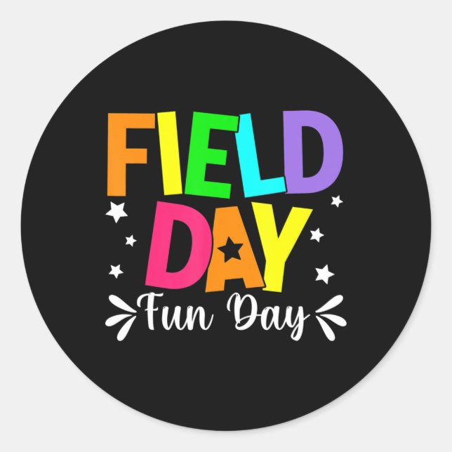Sticker Rond Field Day Fun Day School Trier Field Day Teacher K (Devant)