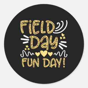 Sticker Rond Field Day Fun Leopard Field Day 2024 Teacher Kids