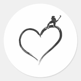 Sticker Rond Field Hockey Heart _1 