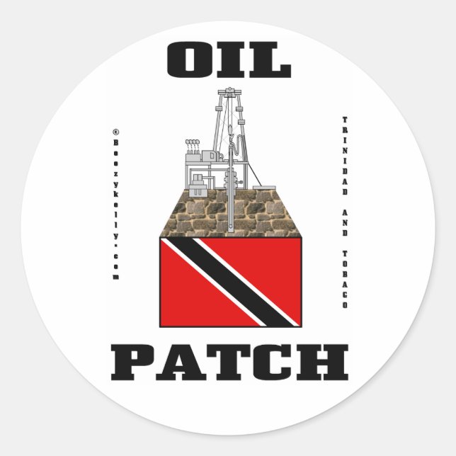 Sticker Rond Fields D'Huile Trinité-Et-Tobago, Sticker, Pétrole (Devant)