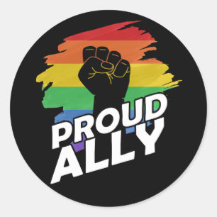 Sticker Rond Fier Ally Gay pride LGBT Gay Lesbian Manifestation
