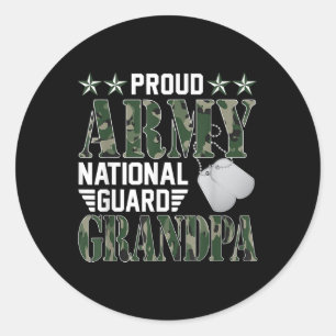 Sticker Rond Fier Armée Garde nationale Grand-père Famille mili