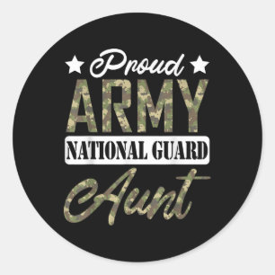 Sticker Rond Fier Armée Garde nationale Tante Militaire Famille