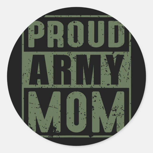 Sticker Rond Fier Armée Maman Américaine Vétérinaire Mères D (Devant)