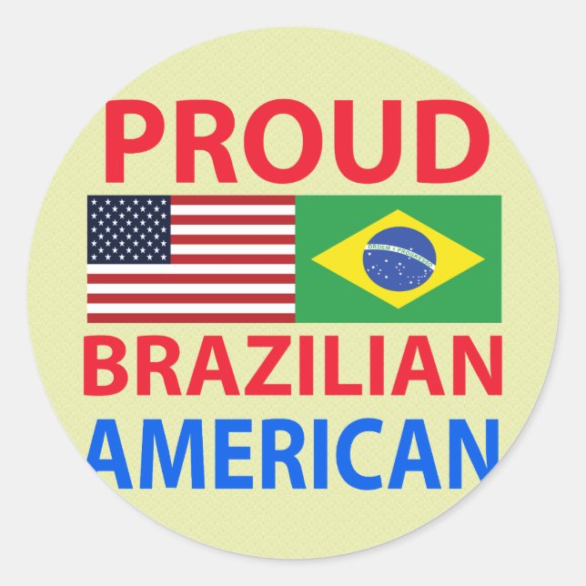 Sticker Rond Fier Brésilien Américain (Devant)