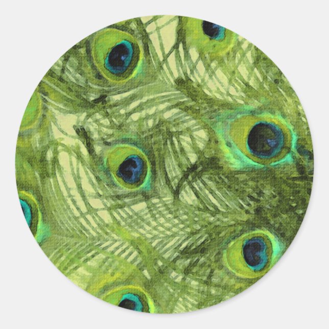 Sticker Rond Fier comme un bleu vert paon (Devant)