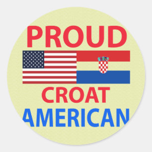 Sticker Rond Fier Croat Américain