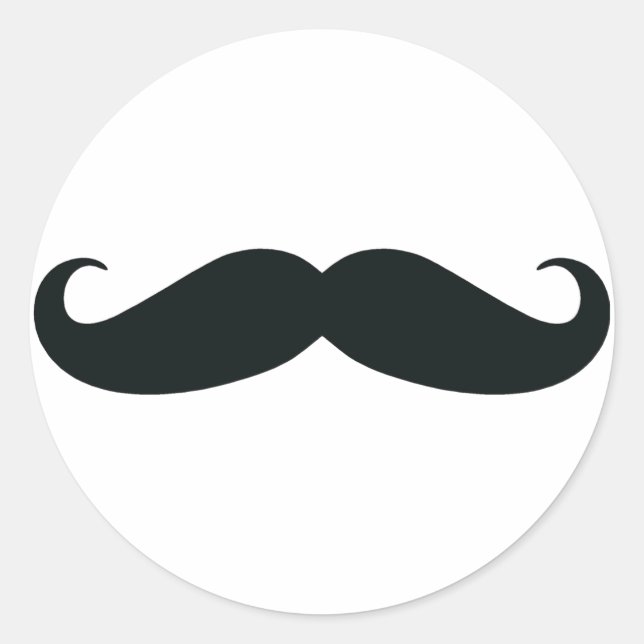 Sticker Rond Fier de ma cachette....Mustache (Devant)
