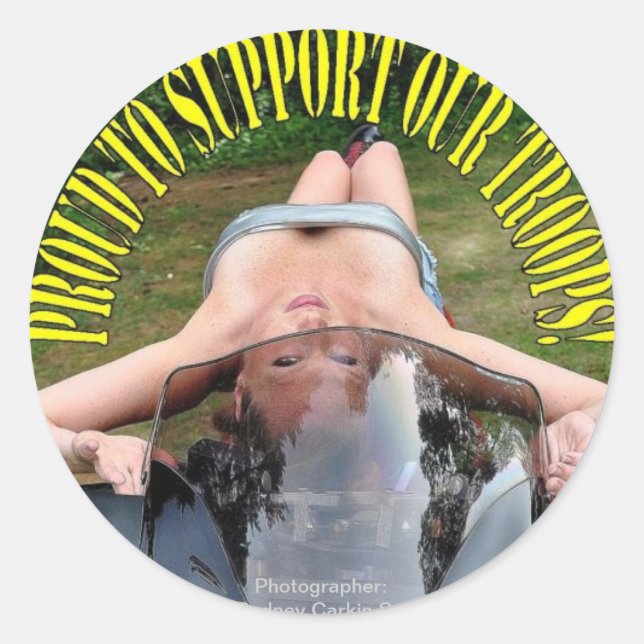 Sticker Rond Fier de soutenir nos troupes Suzuki Hyabusa Circle (Devant)