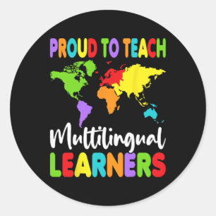 Sticker Rond Fier d'enseigner aux apprenants multilingues - Pro