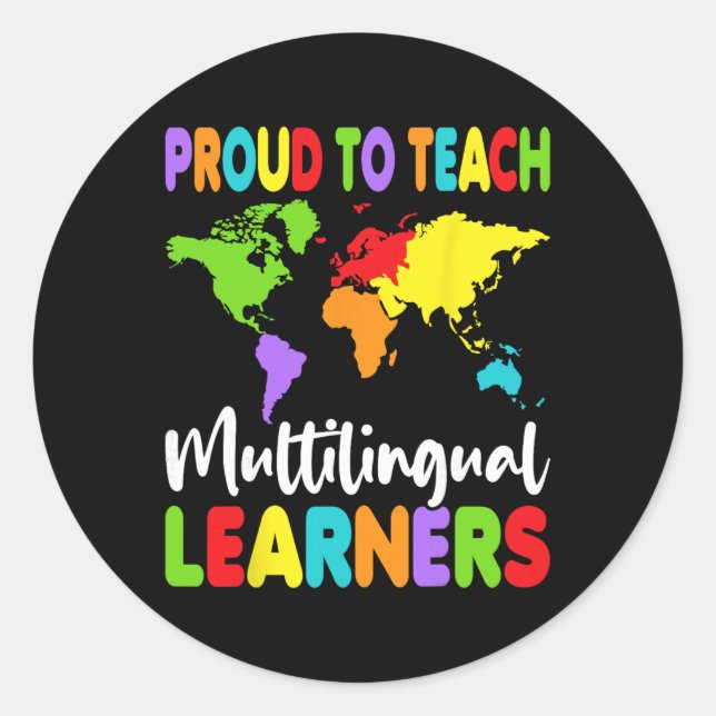 Sticker Rond Fier d'enseigner aux apprenants multilingues - Pro (Devant)