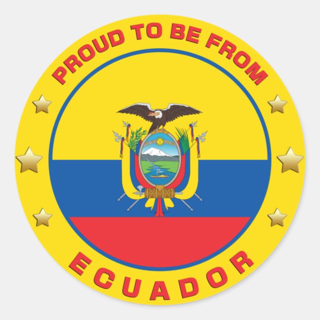 Sticker Rond Fier D'Être De L'Equateur (Devant)