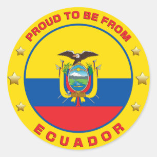 Sticker Rond Fier D'Être De L'Equateur