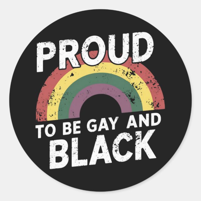 Sticker Rond Fier D'Être Gay Et Black Pride Mois 2025 (Devant)