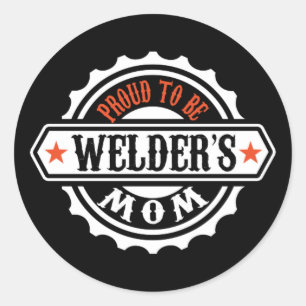 Sticker Rond Fier d'être la maman de la soudeuse