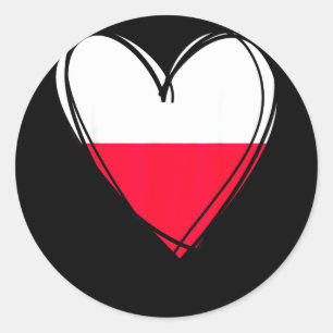 Sticker Rond Fier d'être polonais j'aime varsovie drapeau de la