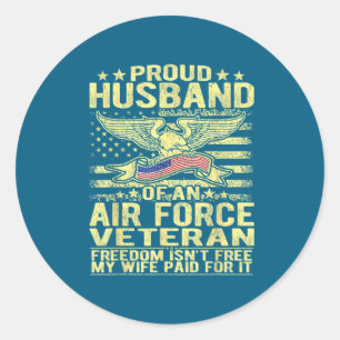Sticker Rond Fier époux de l'armée de l'air